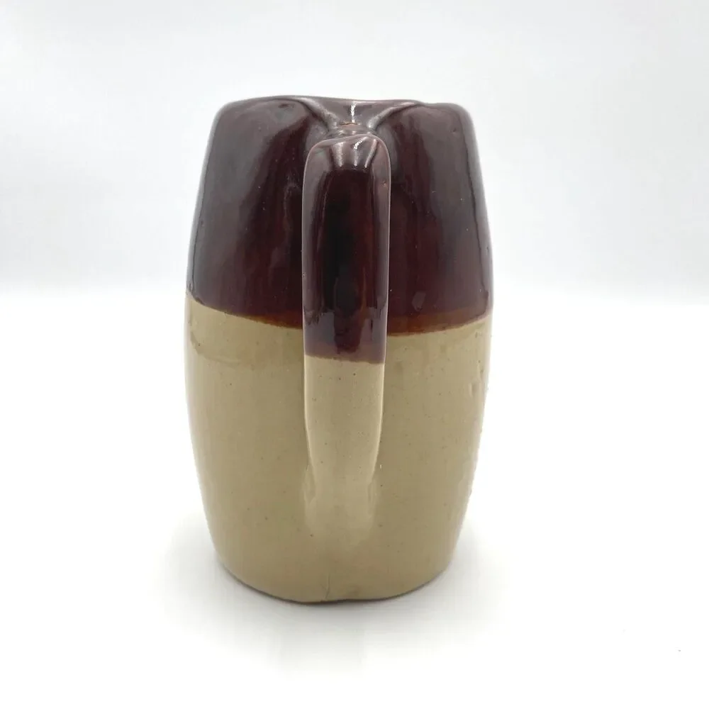 Zanesville Brown & Tan Stoneware Pitcher Rustic Table Setting